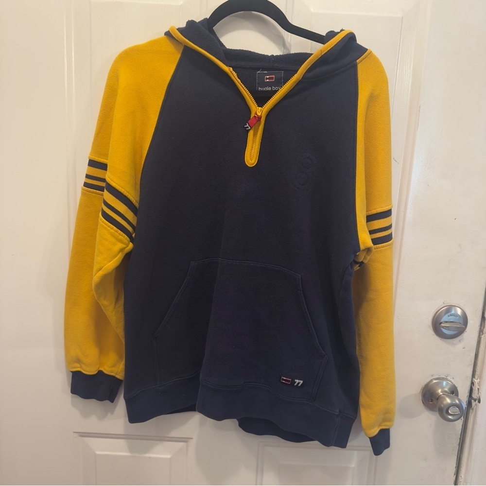 Bugle Boy Navy and Yellow Half-Zip Pullover